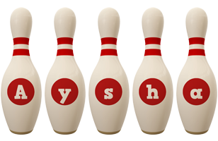 Aysha bowling-pin logo