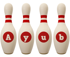 Ayub bowling-pin logo