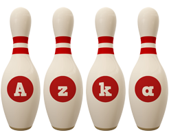 Azka bowling-pin logo