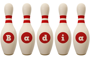 Badia bowling-pin logo