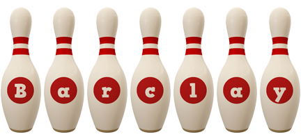 Barclay bowling-pin logo
