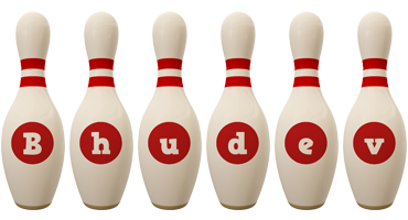 Bhudev bowling-pin logo