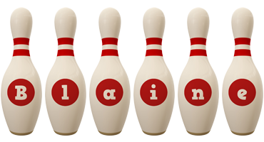 Blaine bowling-pin logo