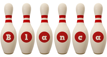 Blanca bowling-pin logo