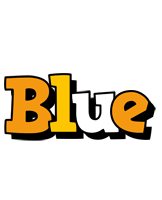 Blue cartoon logo