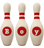 Boy bowling-pin logo