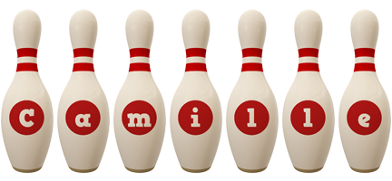Camille bowling-pin logo