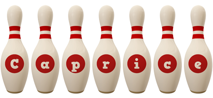 Caprice bowling-pin logo
