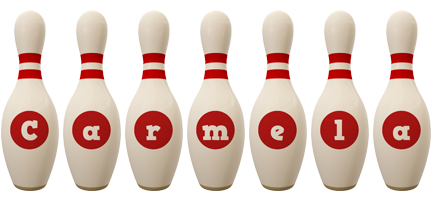 Carmela bowling-pin logo