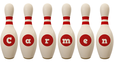 Carmen bowling-pin logo