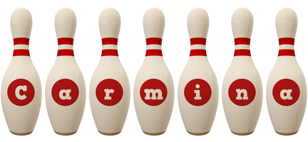 Carmina bowling-pin logo