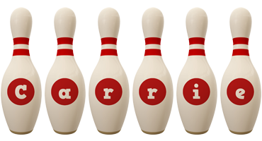 Carrie bowling-pin logo