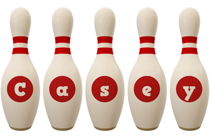 Casey bowling-pin logo
