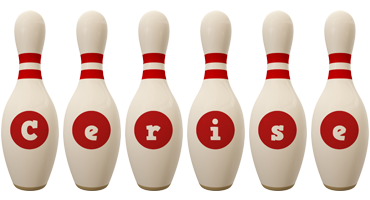 Cerise bowling-pin logo