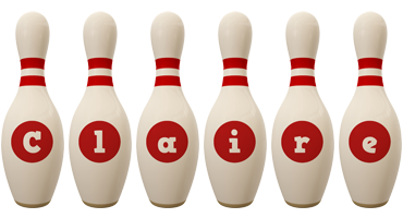 Claire bowling-pin logo