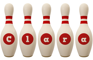 Clara bowling-pin logo