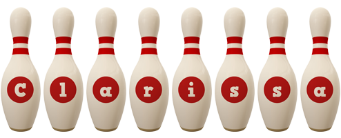 Clarissa bowling-pin logo