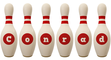 Conrad bowling-pin logo