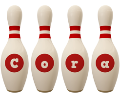 Cora bowling-pin logo