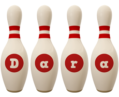 Dara bowling-pin logo