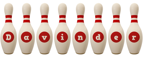 Davinder bowling-pin logo