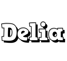 Delia snowing logo