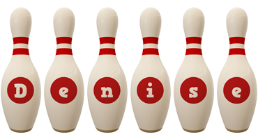 Denise bowling-pin logo