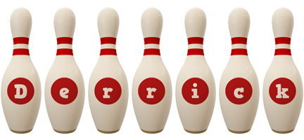 Derrick bowling-pin logo