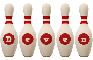Deven bowling-pin logo
