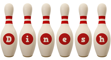 Dinesh bowling-pin logo