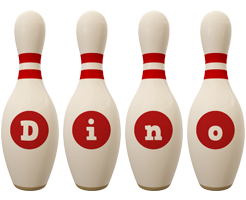 Dino bowling-pin logo