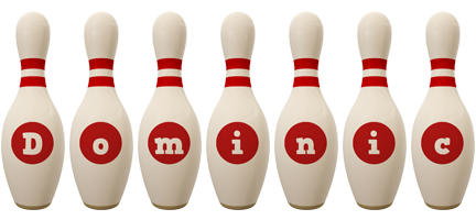 Dominic bowling-pin logo