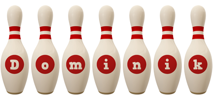 Dominik bowling-pin logo