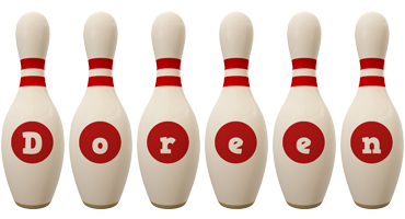 Doreen bowling-pin logo