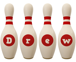 Drew bowling-pin logo