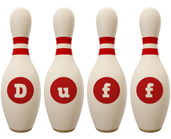 Duff bowling-pin logo