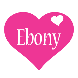 Ebony love-heart logo