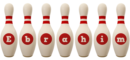Ebrahim bowling-pin logo