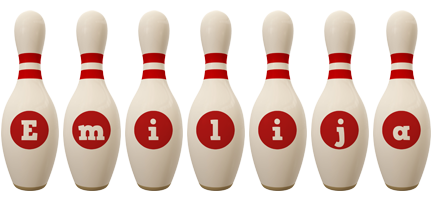 Emilija bowling-pin logo