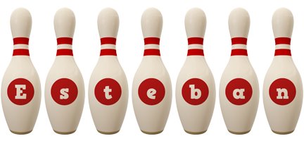 Esteban bowling-pin logo