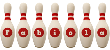 Fabiola bowling-pin logo