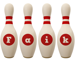 Faik bowling-pin logo