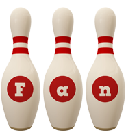 Fan bowling-pin logo