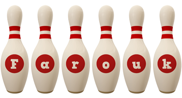 Farouk bowling-pin logo