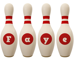 Faye bowling-pin logo
