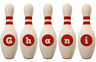 Ghani bowling-pin logo