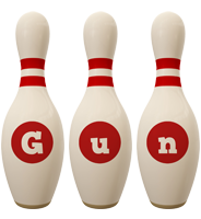 Gun bowling-pin logo