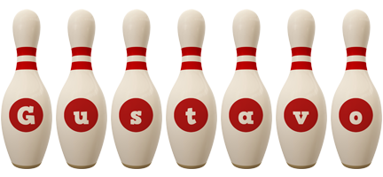Gustavo bowling-pin logo