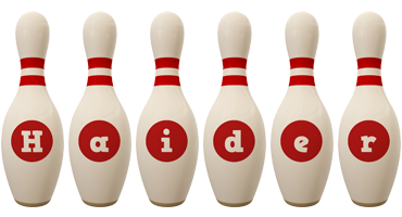 Haider bowling-pin logo