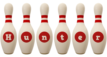 Hunter bowling-pin logo